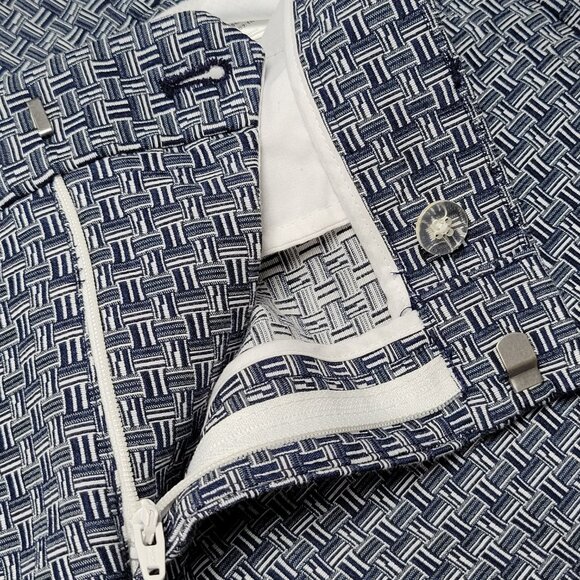 Banana Republic Factory Navy/White Geometric Print Tailored 10" Shorts - Picture 3 of 8
